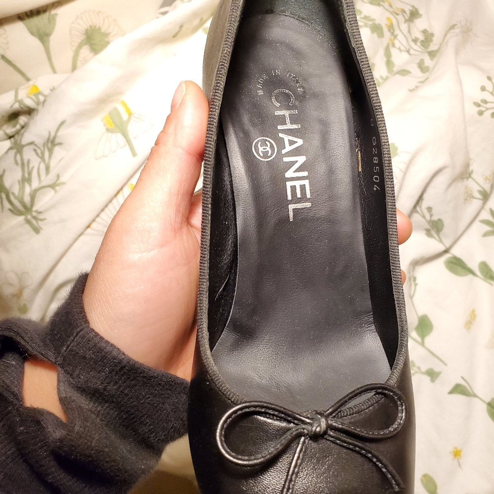 Chanel pumps black leather CC silver 36 6 sz heels - Picture 10 of 10